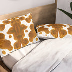 Brown Ocher Inkblot Pattern Pillow Sham Gallery Image 2