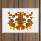 Brown Ocher Inkblot Pattern Outdoor Rug Gallery Image 1