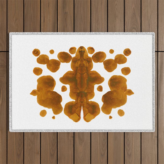 Brown Ocher Inkblot Pattern Outdoor Rug Gallery Image 1