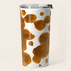 Brown Ocher Inkblot Pattern Travel Mug Gallery Image 2