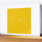 Aries Zodiac Star Constellation Line Art Bright Yellow Wall Mural Gallery Image 2