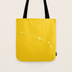 Aries Zodiac Star Constellation Line Art Bright Yellow Tote Bag Gallery Image 1