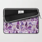 Let it gnome // monochromatic violet little Santa's helpers preparing for Christmas Laptop Sleeve Gallery Image 2