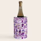 Let it gnome // monochromatic violet little Santa's helpers preparing for Christmas Wine Chiller Gallery Image 2