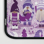 Let it gnome // monochromatic violet little Santa's helpers preparing for Christmas Laptop Sleeve Gallery Image 3