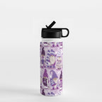 Let it gnome // monochromatic violet little Santa's helpers preparing for Christmas Water Bottle Gallery Image 1