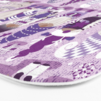 Let it gnome // monochromatic violet little Santa's helpers preparing for Christmas Bath Mat Gallery Image 3