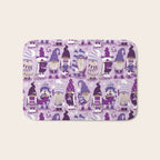 Let it gnome // monochromatic violet little Santa's helpers preparing for Christmas Bath Mat Gallery Image 1