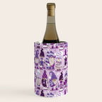 Let it gnome // monochromatic violet little Santa's helpers preparing for Christmas Wine Chiller Gallery Image 1