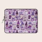 Let it gnome // monochromatic violet little Santa's helpers preparing for Christmas Laptop Sleeve Gallery Image 1