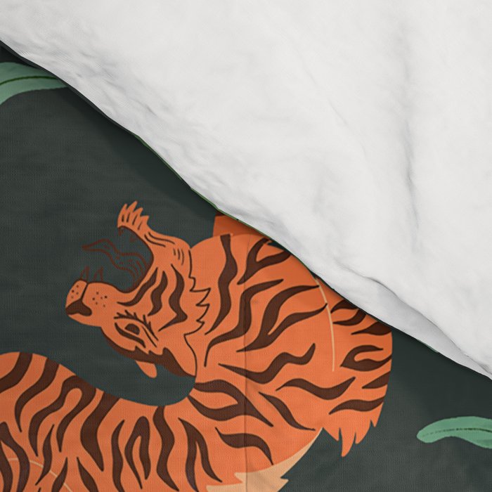 Dancing Tiger (Forest Green) Comforter Gallery Image 4