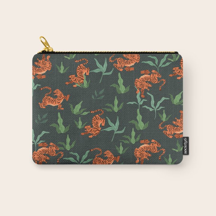 Dancing Tiger (Forest Green) Carry All Pouch Gallery Image 1