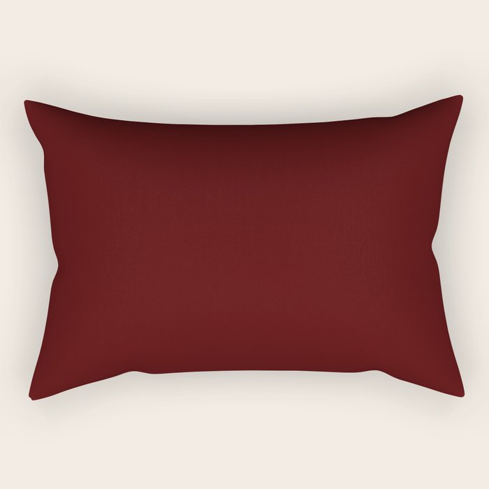 Simply Maroon Red Rectangular Pillow Gallery Image 2