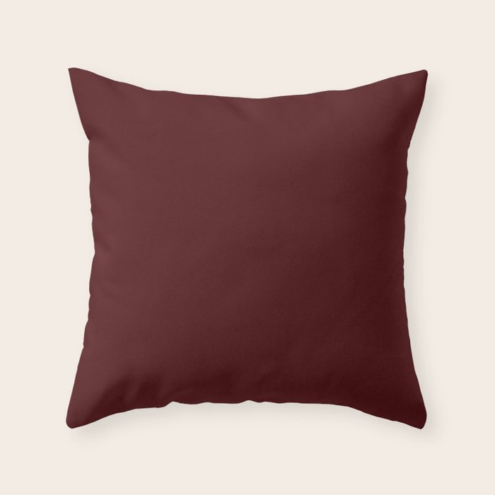 Simply Maroon Red Throw Pillow Gallery Image 6