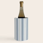 Navy Blue and Sage Green Thin Stripes Wine Chiller Gallery Image 1