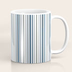 Navy Blue and Sage Green Thin Stripes Coffee Mug Gallery Image 1