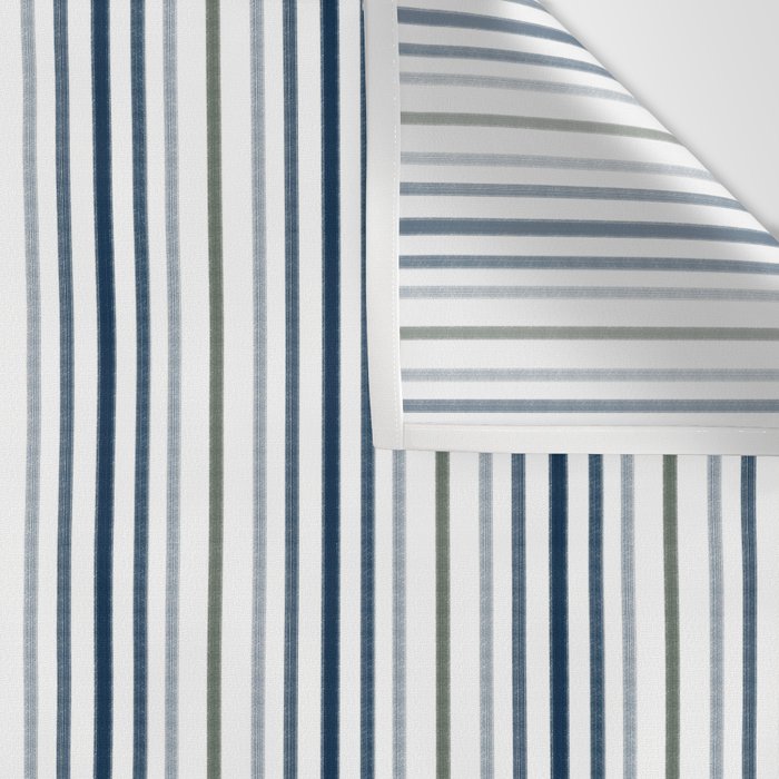 Navy Blue and Sage Green Thin Stripes Wall Tapestry Gallery Image 3