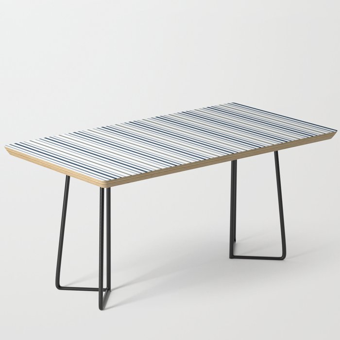 Navy Blue and Sage Green Thin Stripes Coffee Table Gallery Image 1