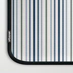 Navy Blue and Sage Green Thin Stripes Laptop Sleeve Gallery Image 3