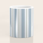 Navy Blue and Sage Green Thin Stripes Coffee Mug Gallery Image 4