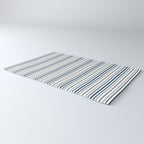 Navy Blue and Sage Green Thin Stripes Rug Gallery Image 3