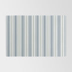 Navy Blue and Sage Green Thin Stripes Rug Gallery Image 2