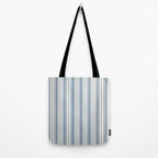 Navy Blue and Sage Green Thin Stripes Tote Bag Gallery Image 2