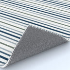 Navy Blue and Sage Green Thin Stripes Rug Gallery Image 4