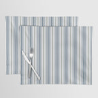 Navy Blue and Sage Green Thin Stripes Placemat Gallery Image 1