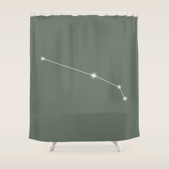 Aries Zodiac Star Constellation Line Art Sage Shower Curtain Gallery Image 1
