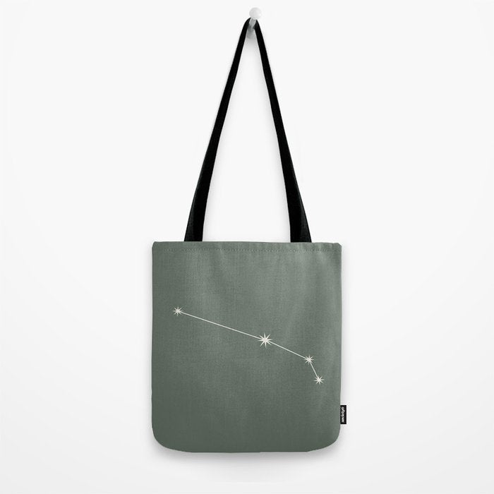 Aries Zodiac Star Constellation Line Art Sage Tote Bag Gallery Image 2