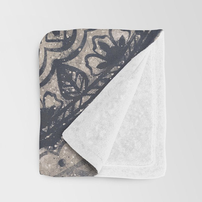 Indian Elephant Mandala Throw Blanket Gallery Image 3