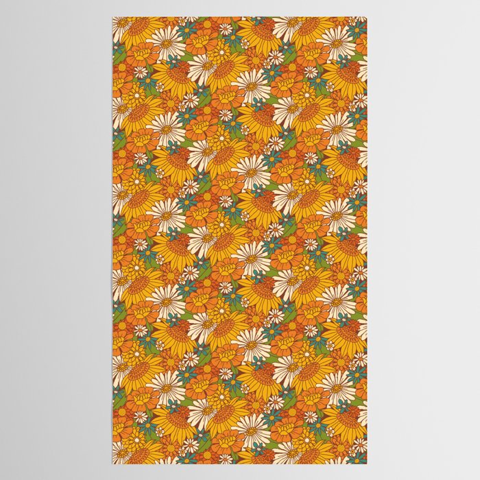 70s Retro Floral Tablecloth Gallery Image 2