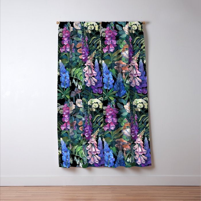 Cats Flower Garden Window Curtain Gallery Image 3