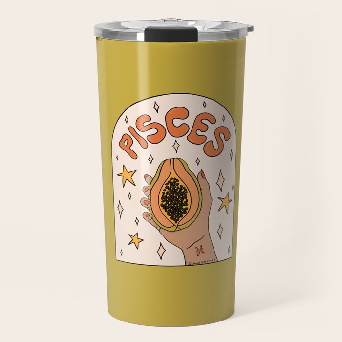 Pisces Papaya Travel Mug Gallery Image 1