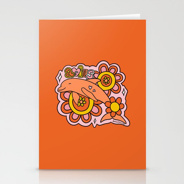 Aries Dolphins Stationery Card Gallery Image 2