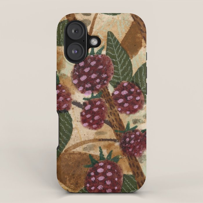 In Season In Red Raspberry And Forest Green Iphone Case
