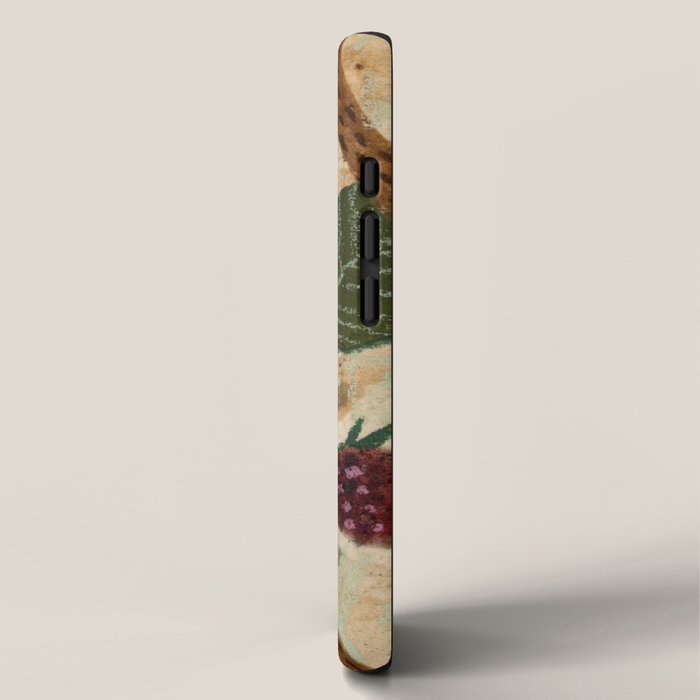 In Season in Red Raspberry and Forest Green iPhone Case Gallery Image 2