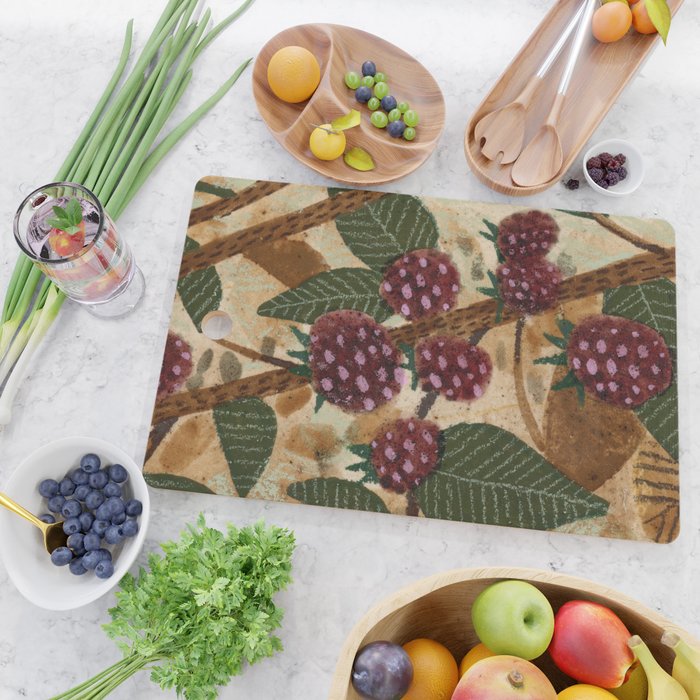 In Season in Red Raspberry and Forest Green Cutting Board Gallery Image 2