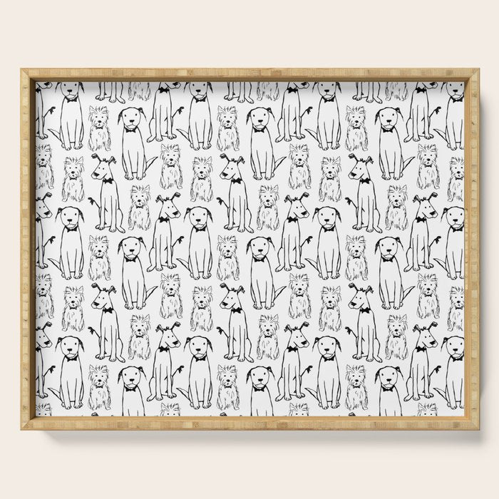 Three dogs Serving Tray Gallery Image 1