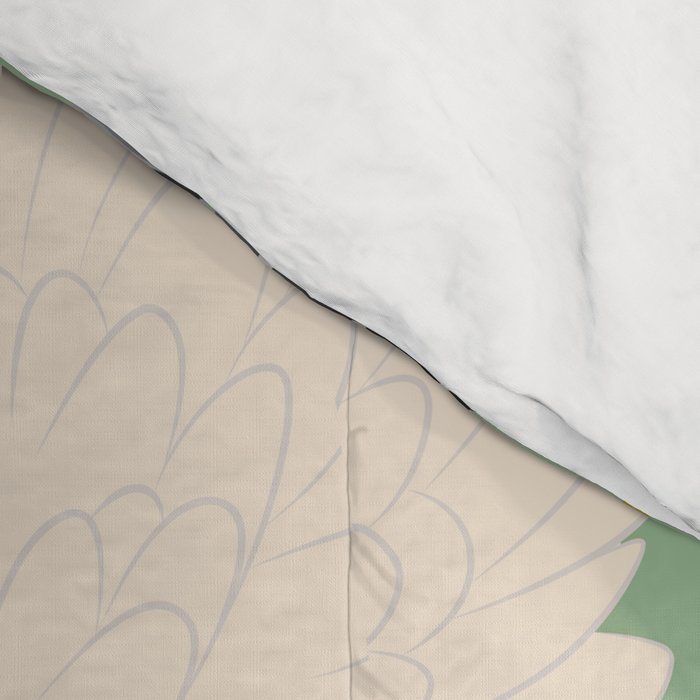 Japanese Cranes on Sage Green Background Comforter Gallery Image 4