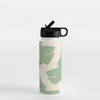 Japanese Cranes on Sage Green Background Water Bottle Gallery Image 1