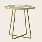 Japanese Cranes on Sage Green Background Side Table Gallery Image 1