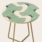 Japanese Cranes on Sage Green Background Side Table Gallery Image 2