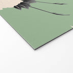 Japanese Cranes on Sage Green Background Welcome Mat Gallery Image 2