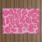 Hot Pink Dripping Smiley Outdoor Rug Gallery Image 1
