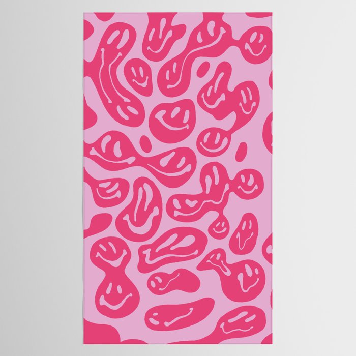 Hot Pink Dripping Smiley Tablecloth Gallery Image 2