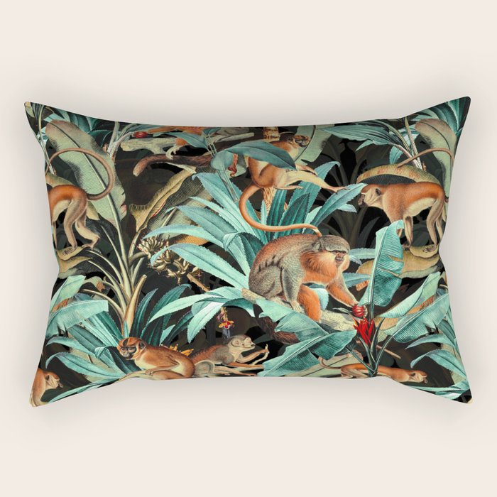 Monkey Tropical Jungle Rectangular Pillow Gallery Image 2