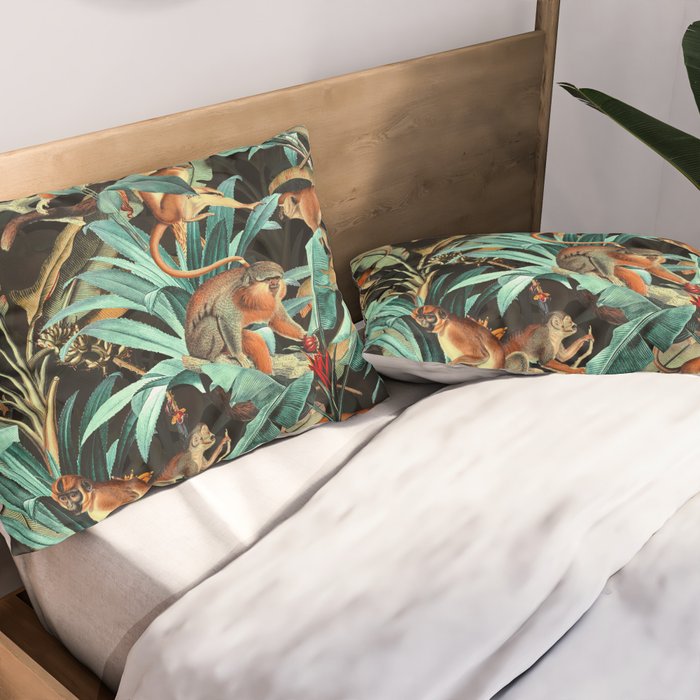 Monkey Tropical Jungle Pillow Sham Gallery Image 2