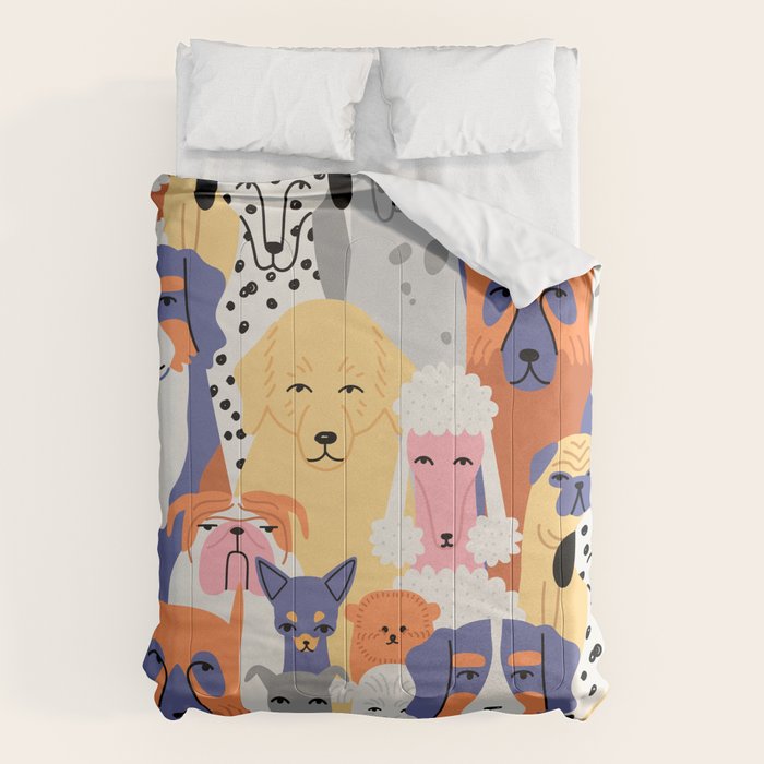Funny dog animal pet cartoon crowd texture Comforter Gallery Image 6